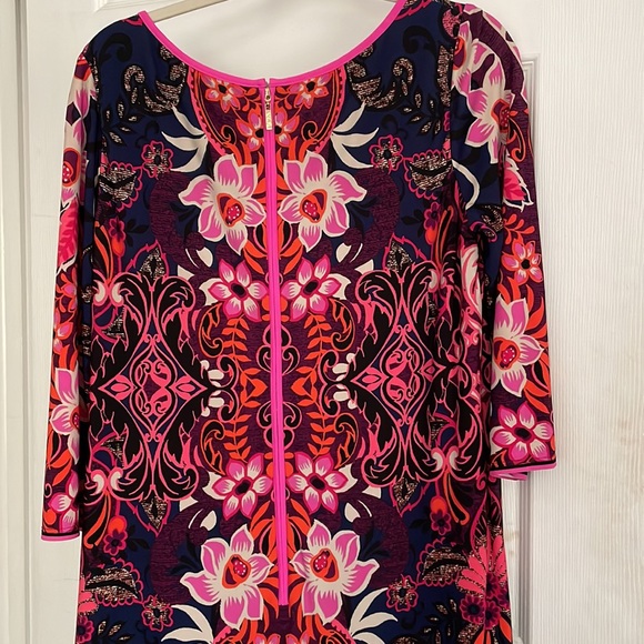 Eliza J Wonderful colorful dress. Lined. Size 14. Stylish zipper. Great details. - Picture 3 of 4